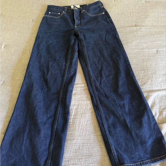 Everlane Women's Dark Blue Flare Jeans - Picture 3 of 5